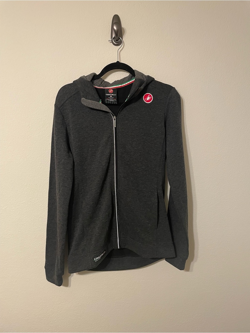 Castelli Women’s Gray Race Day Full Zip Hooded Cycling Jacket